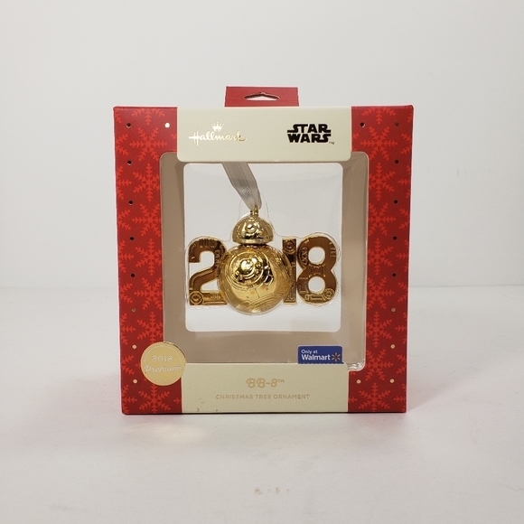 Hallmark Decorazione Natalizia BB-8 Star Wars - Ornamento In Resina Da Appendere All'Albero - 7 X 4,5 X 4,5 Cm